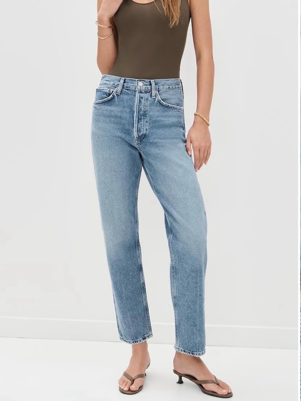 Agolde Mid Rise 90’s Straight Leg Women’s Jeans - Med Blue